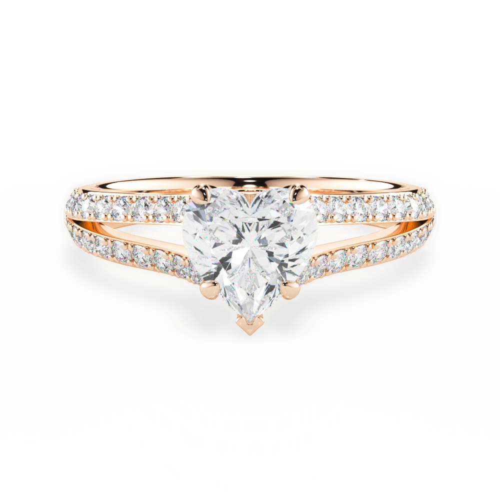 Kendra Heart Cut Lab Grown Diamond 18Kt Rose Gold Engagement Ring