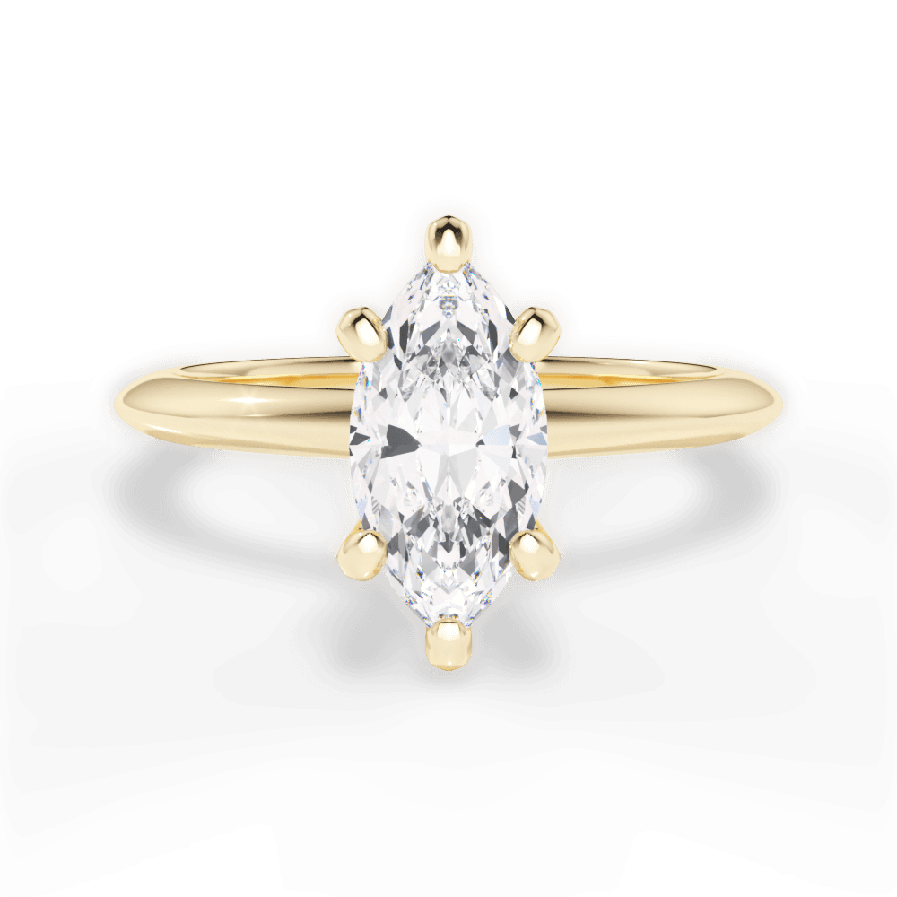 Casey Marquise Cut Lab Grown Diamond 18Kt Yellow Gold Engagement Ring