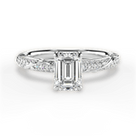 Gloria Emerald Cut Lab Grown Diamond 18Kt White Gold Engagement Ring