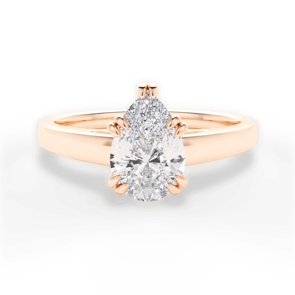 Courtney Pear Cut Lab Grown Diamond 18Kt Rose Gold Engagement Ring