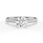 Janet Round Cut Lab Grown Diamond 14Kt White Gold Engagement Ring