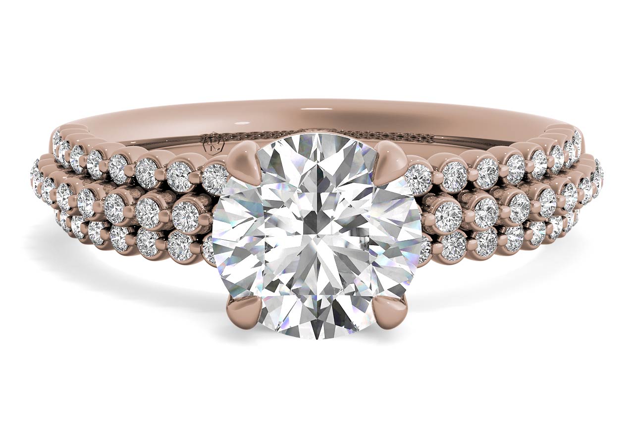 Hailey Round Cut Lab Grown Diamond 18Kt Rose Gold Engagement Ring