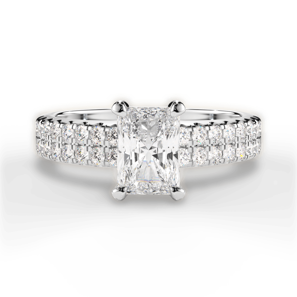 Kayla Radiant Cut Lab Grown Diamond 14Kt White Gold Engagement Ring