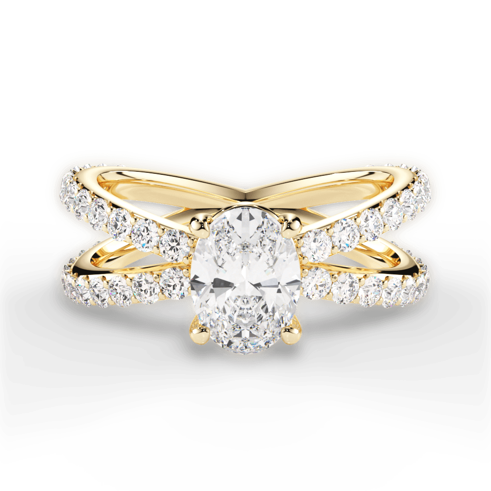 Lauren Oval Cut Lab Grown Diamond 18Kt Yellow Gold Engagement Ring