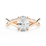 Aubrey Oval Cut Lab Grown Diamond 18Kt Rose Gold Engagement Ring