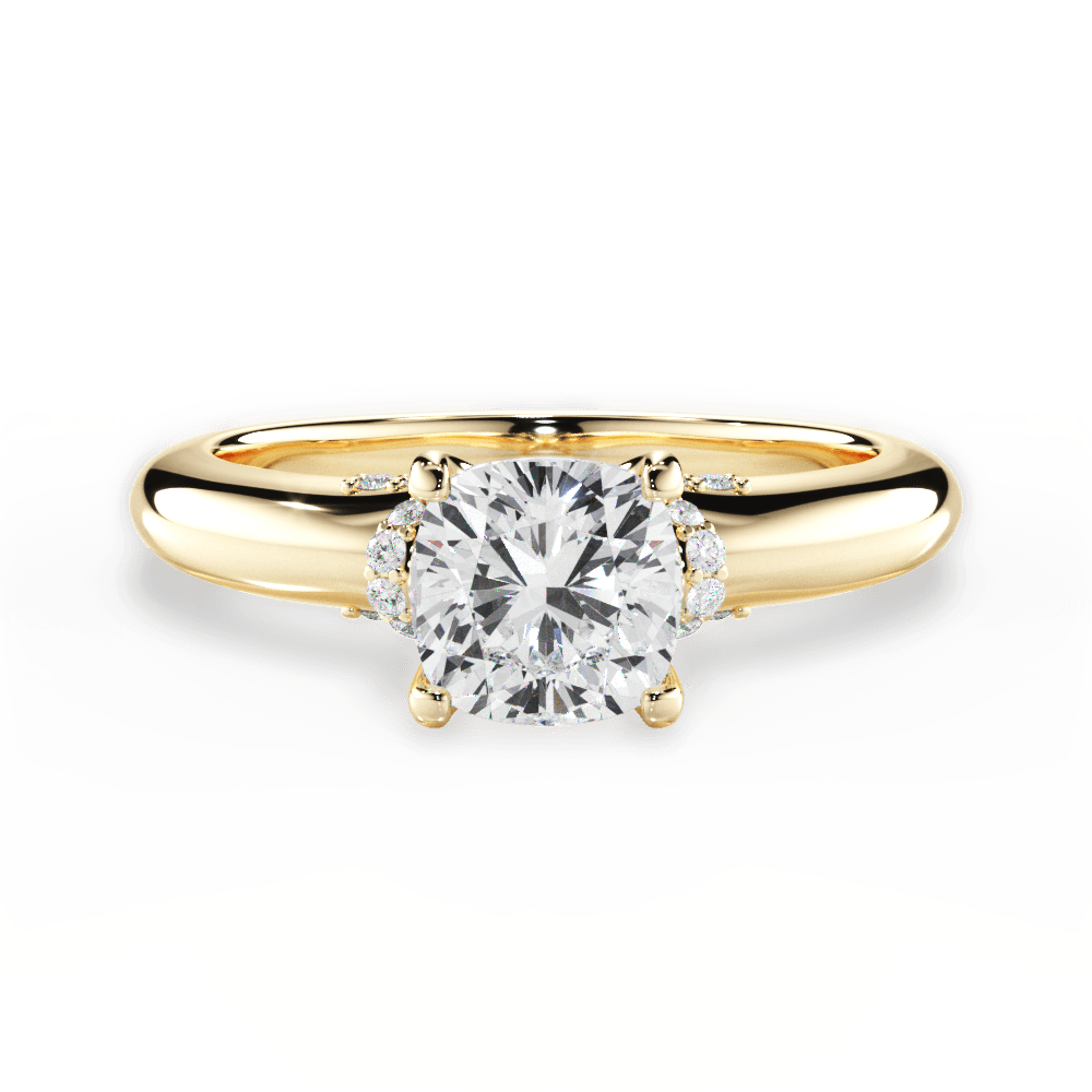 Florence Cushion Cut Lab Grown Diamond 18Kt Yellow Gold Engagement Ring