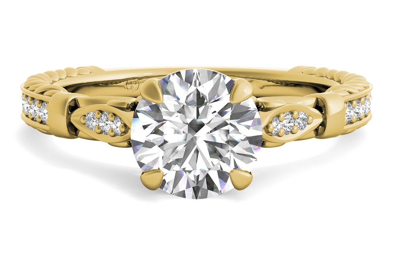 Gabriela Round Cut Lab Grown Diamond 18Kt Yellow Gold Engagement Ring