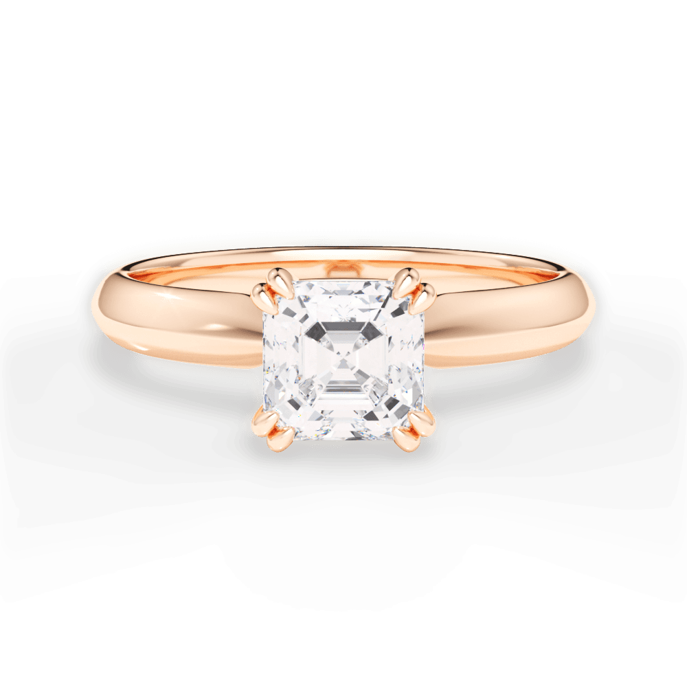 Claudia Asscher Cut Lab Grown Diamond 18Kt Rose Gold Engagement Ring