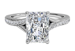 Elise Radiant Cut Lab Grown Diamond 14Kt White Gold Engagement Ring