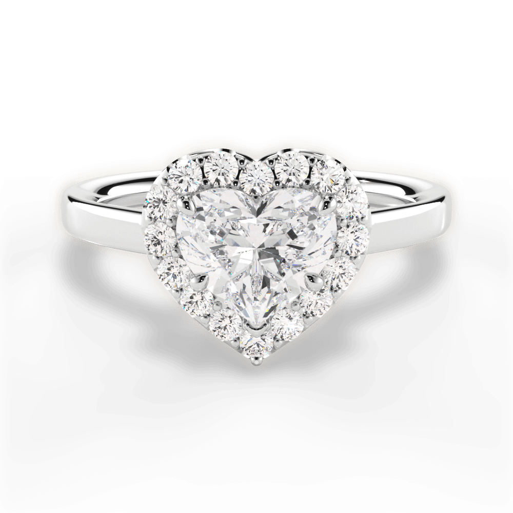 Fiona Heart Cut Lab Grown Diamond Platinum Engagement Ring