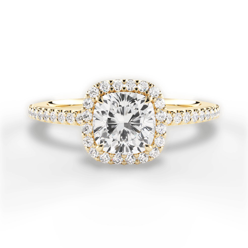Joanne Cushion Cut Lab Grown Diamond 18Kt Yellow Gold Engagement Ring