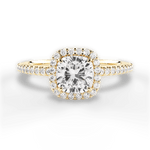 Joanne Cushion Cut Lab Grown Diamond 18Kt Yellow Gold Engagement Ring