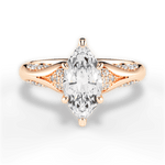 Isabel Marquise Cut Lab Grown Diamond 18Kt Rose Gold Engagement Ring