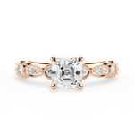 Edith Asscher Cut Lab Grown Diamond 18Kt Rose Gold Engagement Ring