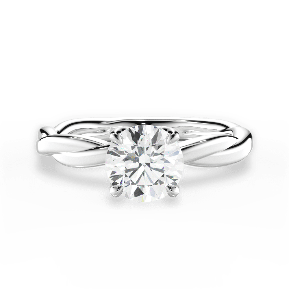 Bianca Round Cut Lab Grown Diamond 14Kt White Gold Engagement Ring
