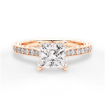 Gilda Princess Cut Lab Grown Diamond 18Kt Rose Gold Engagement Ring