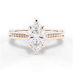 Elena Marquise Cut Lab Grown Diamond 18Kt Rose Gold Engagement Ring