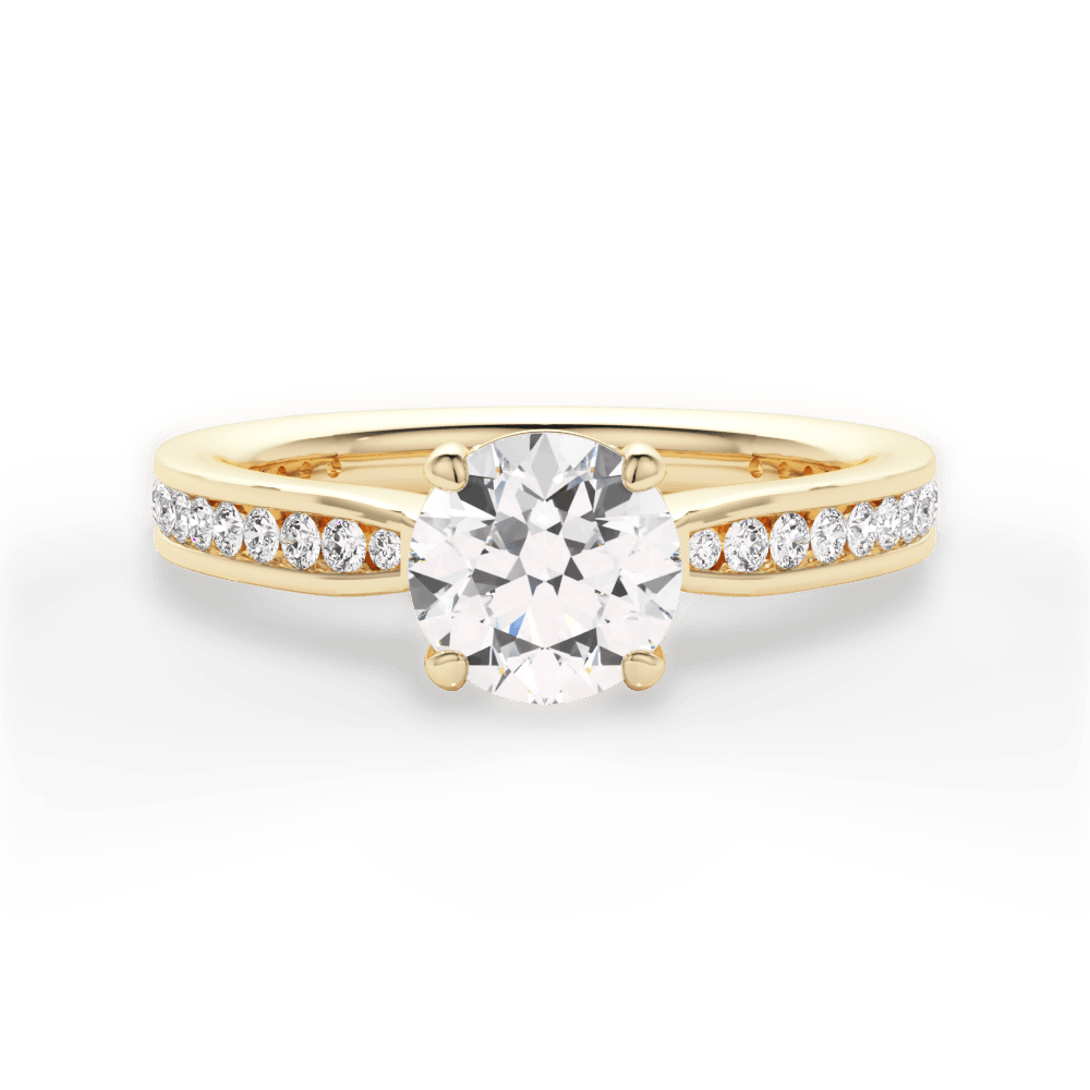 Katelyn Round Cut Lab Grown Diamond 18Kt Yellow Gold Engagement Ring