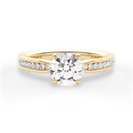 Katelyn Round Cut Lab Grown Diamond 18Kt Yellow Gold Engagement Ring