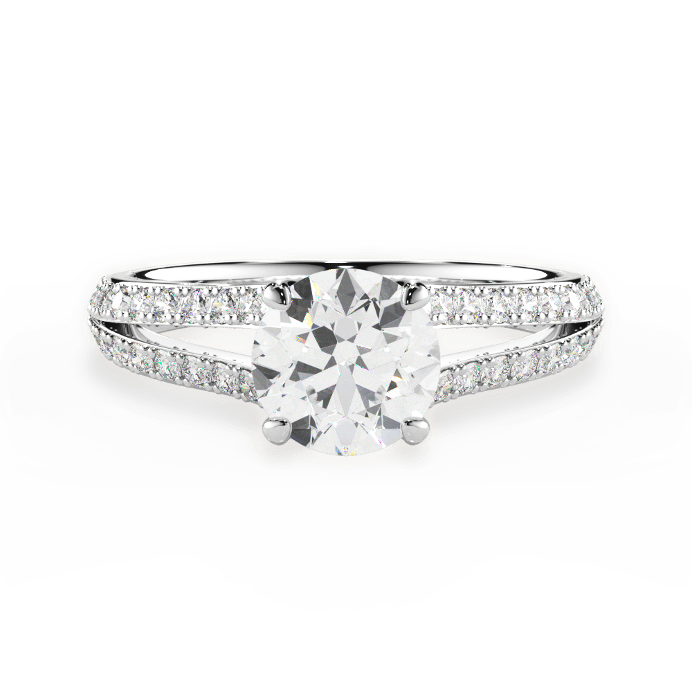 Kendra Round Cut Lab Grown Diamond Platinum Engagement Ring