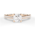 Frances Asscher Cut Lab Grown Diamond 18Kt Rose Gold Engagement Ring