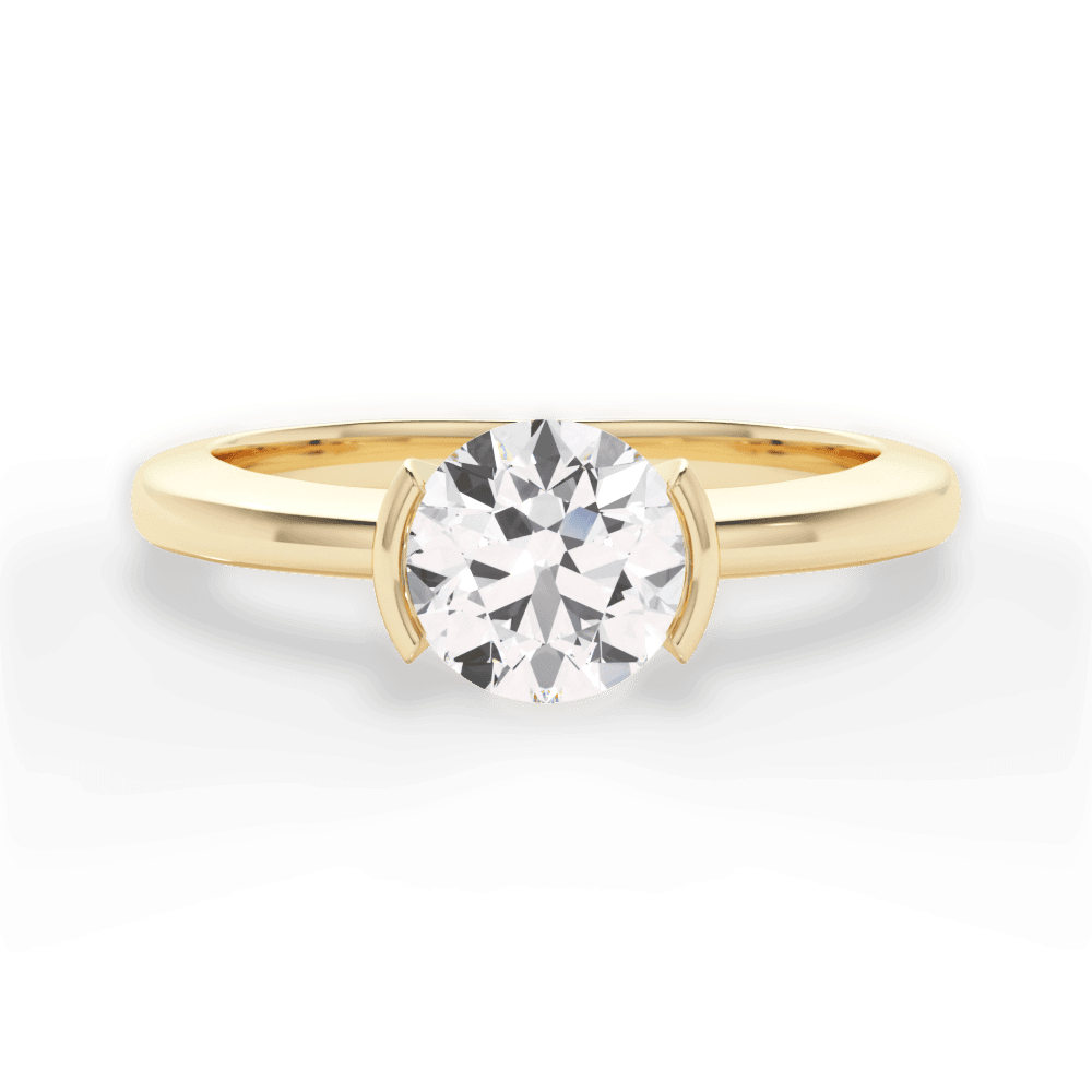 Bridget Round Cut Lab Grown Diamond 18Kt Yellow Gold Engagement Ring