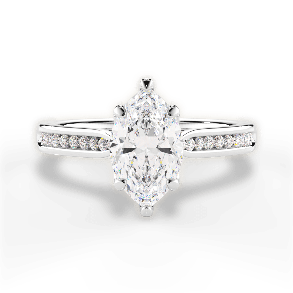 Elena Marquise Cut Lab Grown Diamond Platinum Engagement Ring
