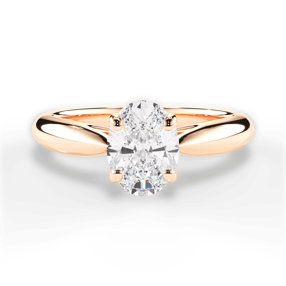 Colleen Oval Cut Lab Grown Diamond 18Kt Rose Gold Engagement Ring