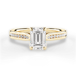 Elena Emerald Cut Lab Grown Diamond 18Kt Yellow Gold Engagement Ring
