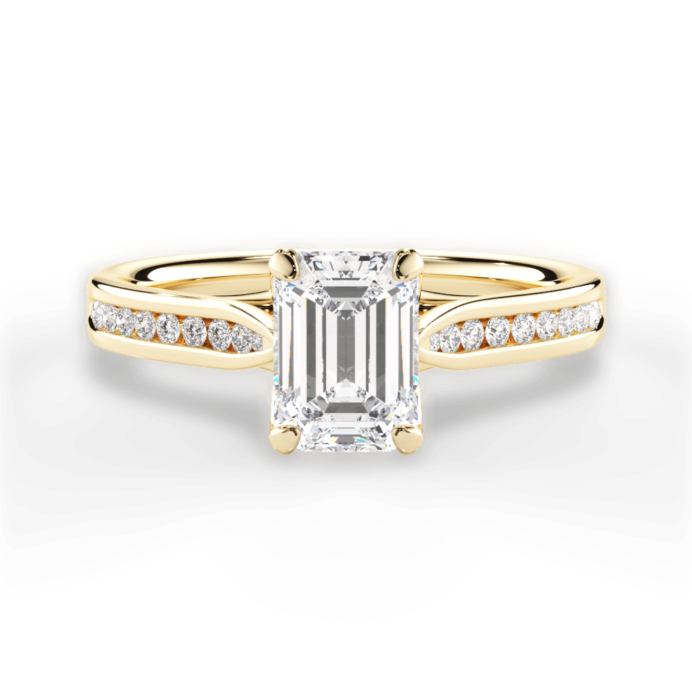 Elena Emerald Cut Lab Grown Diamond 18Kt Yellow Gold Engagement Ring