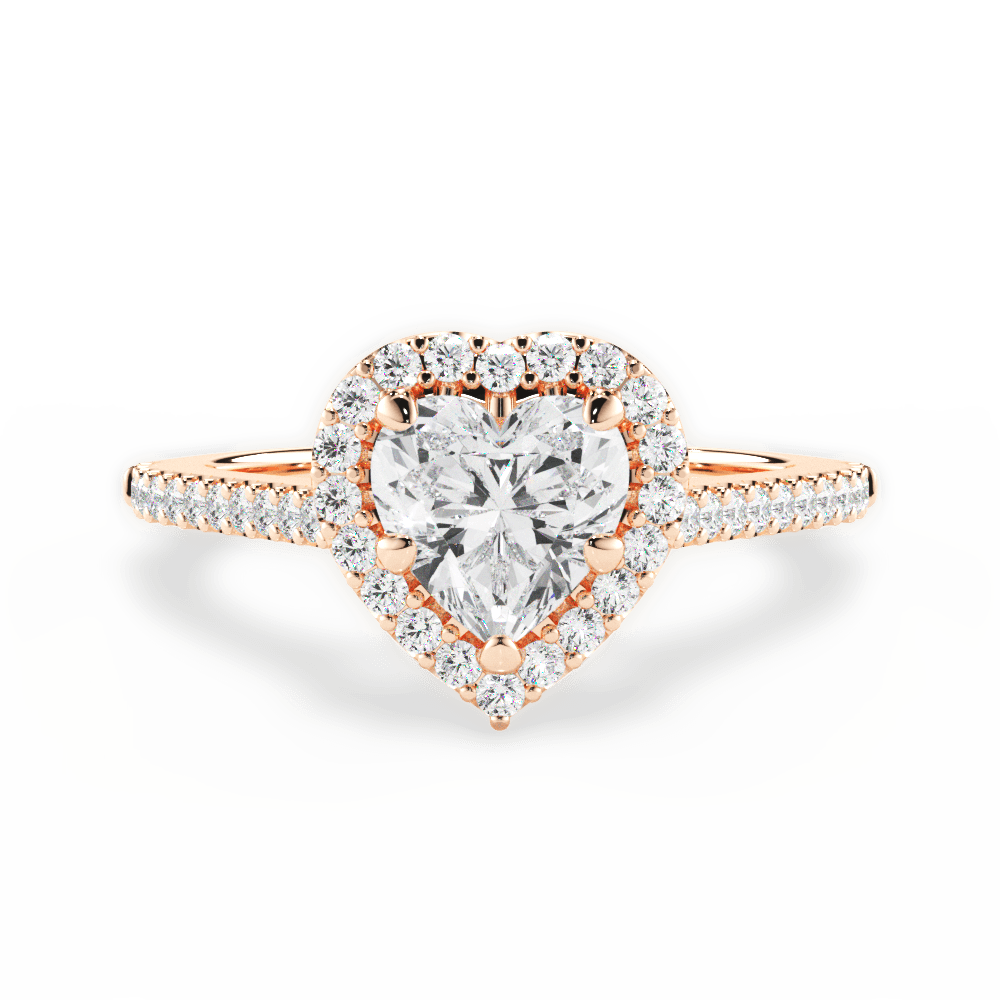 Jeanne Heart Cut Lab Grown Diamond 18Kt Rose Gold Engagement Ring