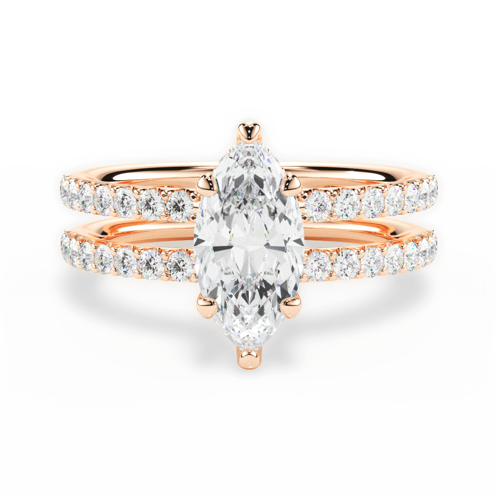 Christie Marquise Cut Lab Grown Diamond 18Kt Rose Gold Engagement Ring
