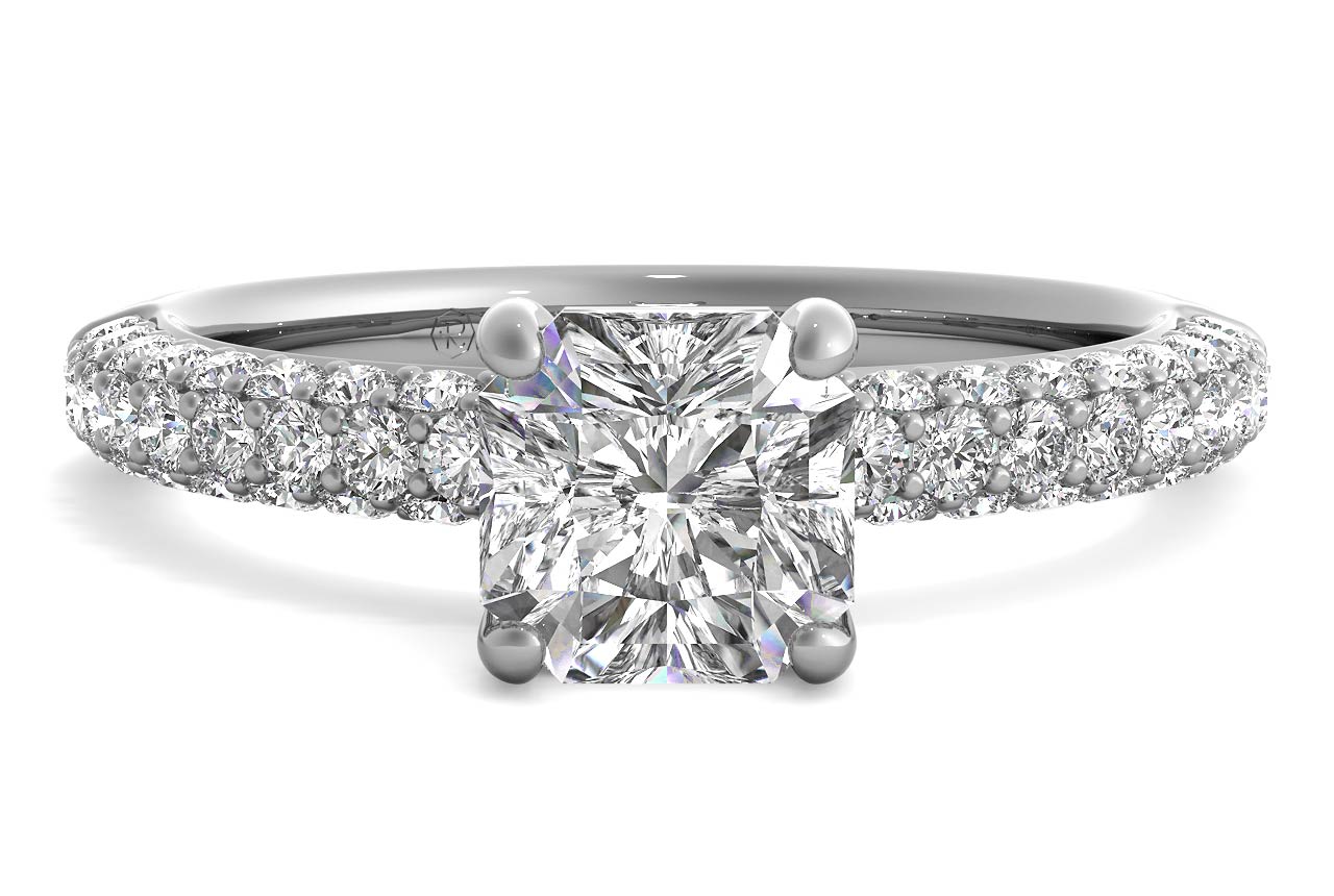Kylie Radiant Cut Lab Grown Diamond Platinum Engagement Ring