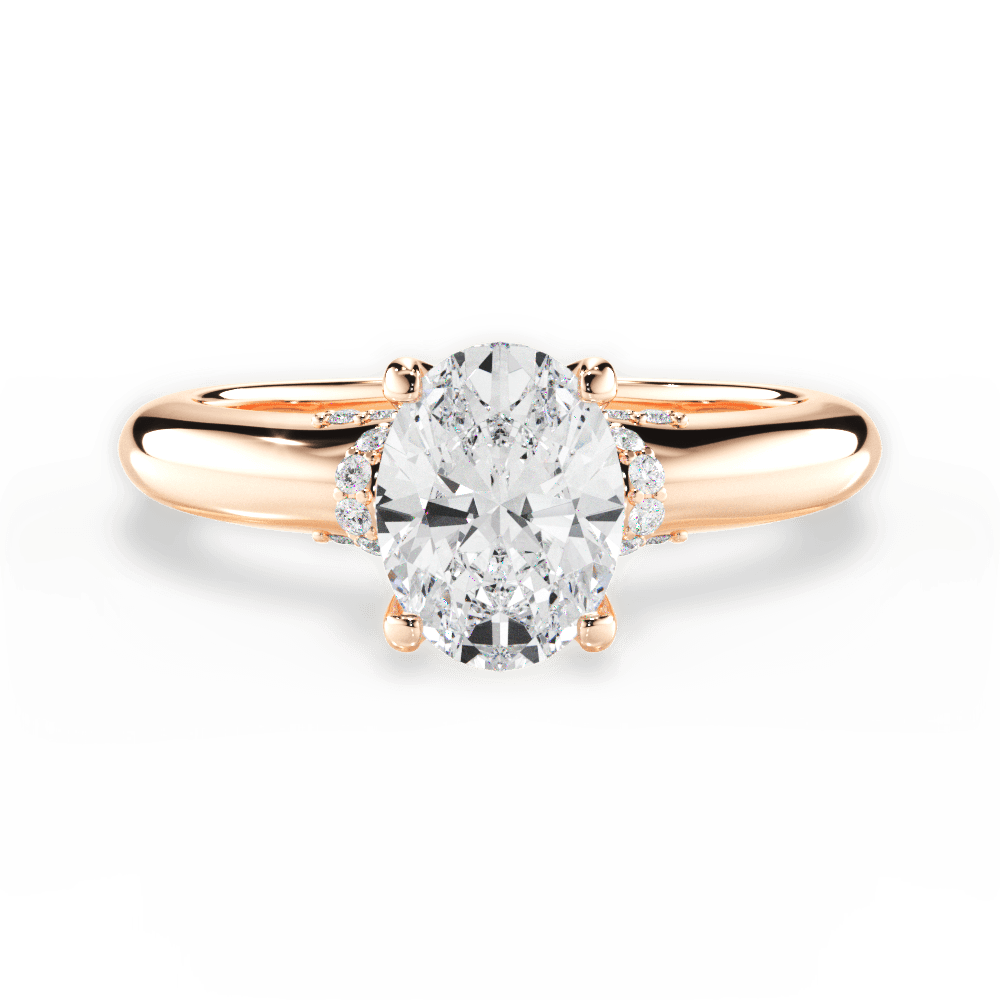 Florence Oval Cut Lab Grown Diamond 18Kt Rose Gold Engagement Ring