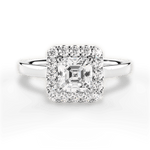Fiona Asscher Cut Lab Grown Diamond Platinum Engagement Ring