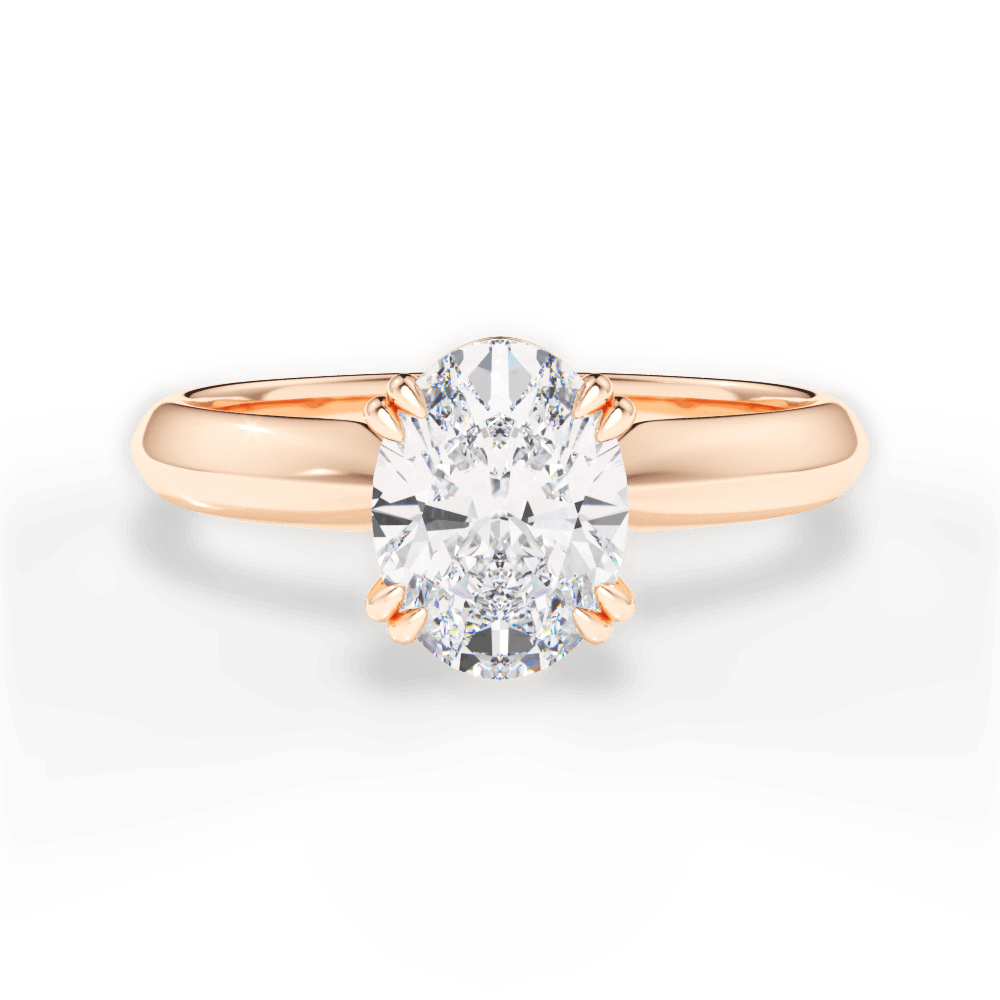 Claudia Oval Cut Lab Grown Diamond 18Kt Rose Gold Engagement Ring