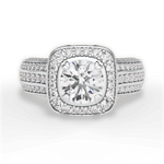 Madison Round Cut Lab Grown Diamond Platinum Engagement Ring