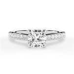 Elizabeth Cushion Cut Lab Grown Diamond 14Kt White Gold Engagement Ring