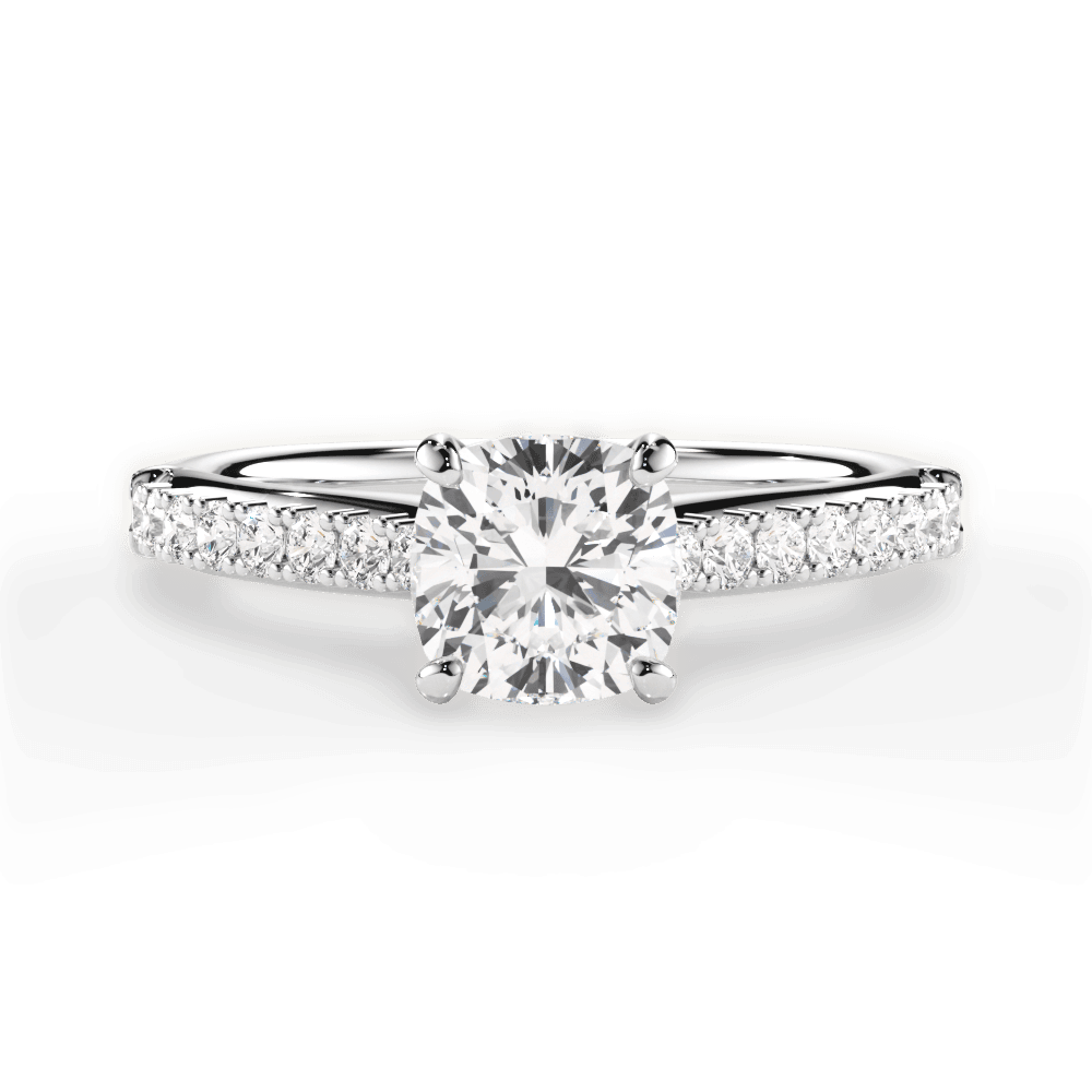 Elizabeth Cushion Cut Lab Grown Diamond Platinum Engagement Ring
