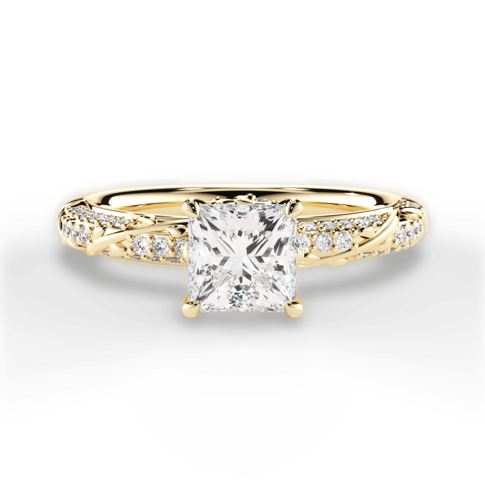 Josephine Princess Cut Lab Grown Diamond 18Kt Yellow Gold Engagement Ring