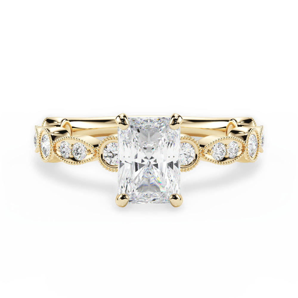 Edith Radiant Cut Lab Grown Diamond 18Kt Yellow Gold Engagement Ring