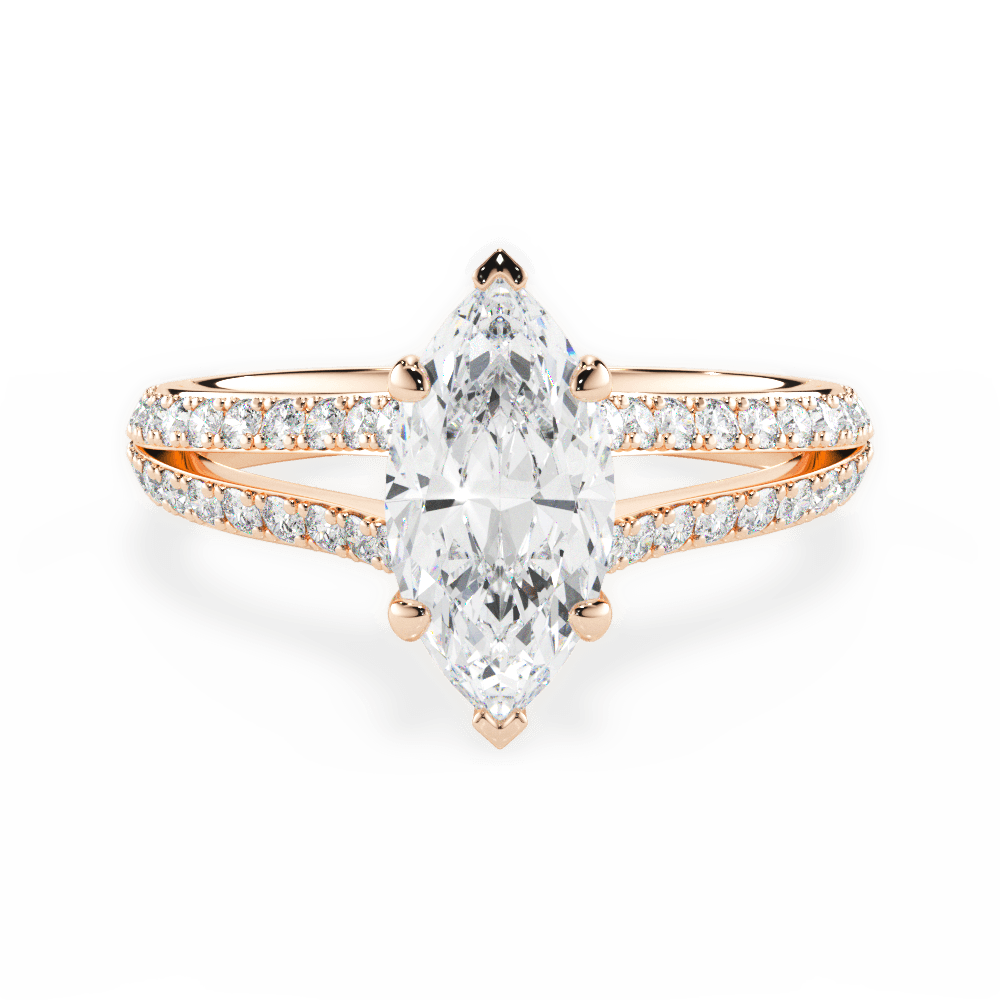 Kendra Marquise Cut Lab Grown Diamond 18Kt Rose Gold Engagement Ring