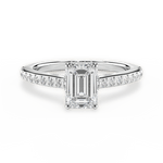 Joan Emerald Cut Lab Grown Diamond Platinum Engagement Ring