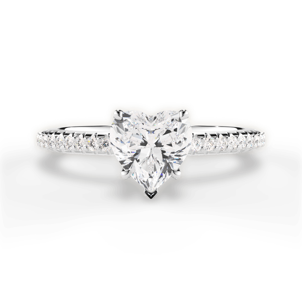 Giselle Heart Cut Lab Grown Diamond 18Kt White Gold Engagement Ring