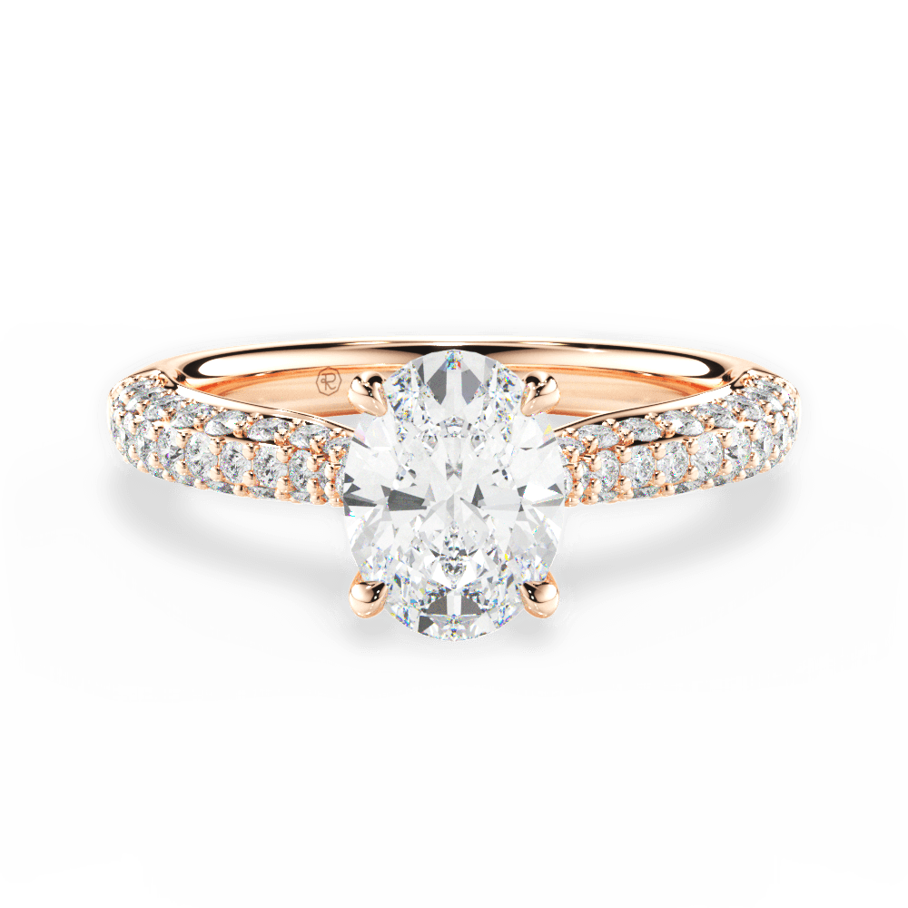 Kira Oval Cut Lab Grown Diamond 18Kt Rose Gold Engagement Ring