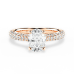 Kira Oval Cut Lab Grown Diamond 18Kt Rose Gold Engagement Ring