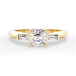Emily Asscher Cut Lab Grown Diamond 18Kt Yellow Gold Engagement Ring