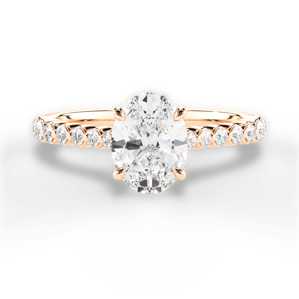 Dana Oval Cut Lab Grown Diamond 18Kt Rose Gold Engagement Ring