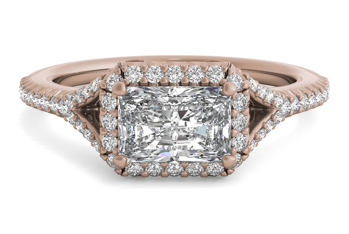 Kate Radiant Cut Lab Grown Diamond 18Kt Rose Gold Engagement Ring