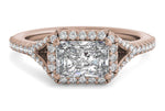 Kate Radiant Cut Lab Grown Diamond 18Kt Rose Gold Engagement Ring
